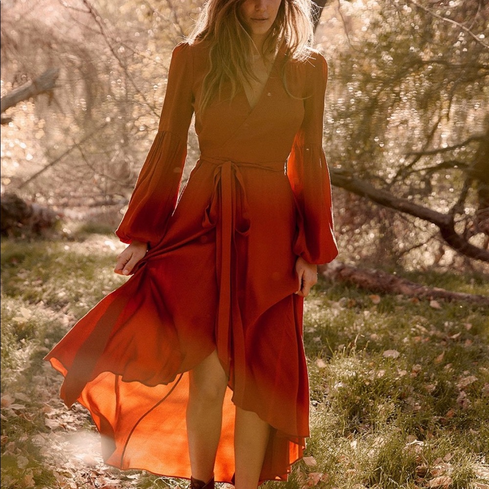 Christy Dawn Bergen Dress in Rust - Petite Small